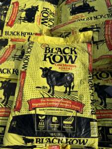 Bags of Black Kow cow manure